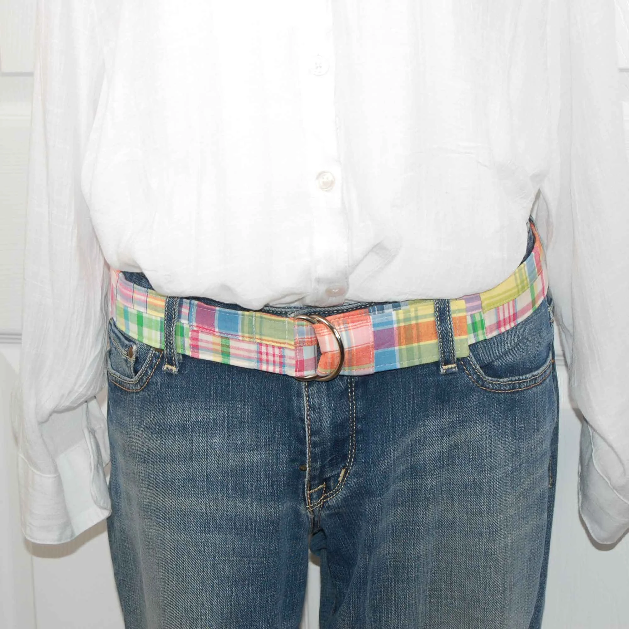 2124 Fashion Madras Plaid Waist Double D Ring Designer Belt For Women Plaid Madras Belt - Etsy main image 3