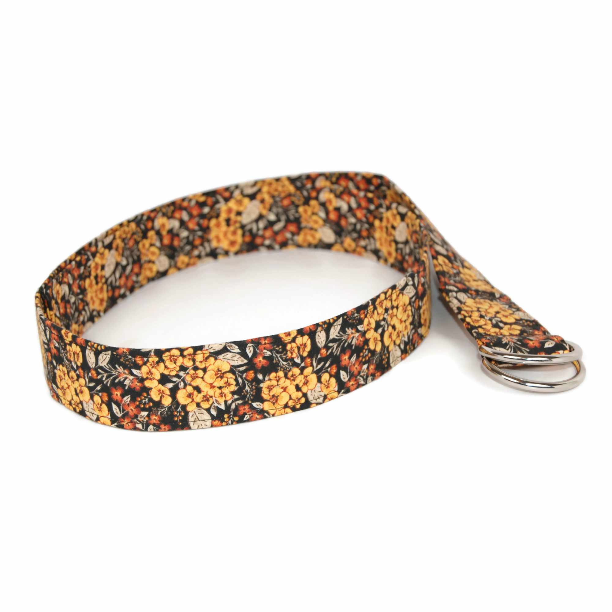 LOFT Gold Floral Women\'s Belt CARRIE Gold Metallic Leather Wide Floral Belt: Women main image 3