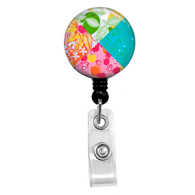 Cheetah Print Mylar Retractable ID Badge Reel