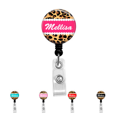 Personalized Name Retractable Badge Reel Holder ID Clip You Pick The Name  and Color