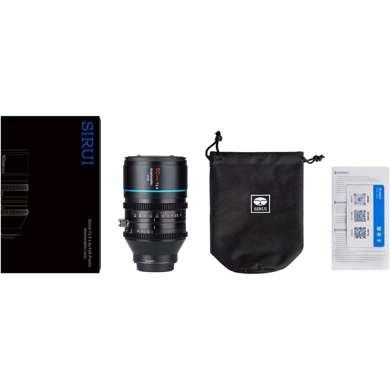 Sirui 50mm T2.9 Full Frame 1.6x Anamorphic Lens