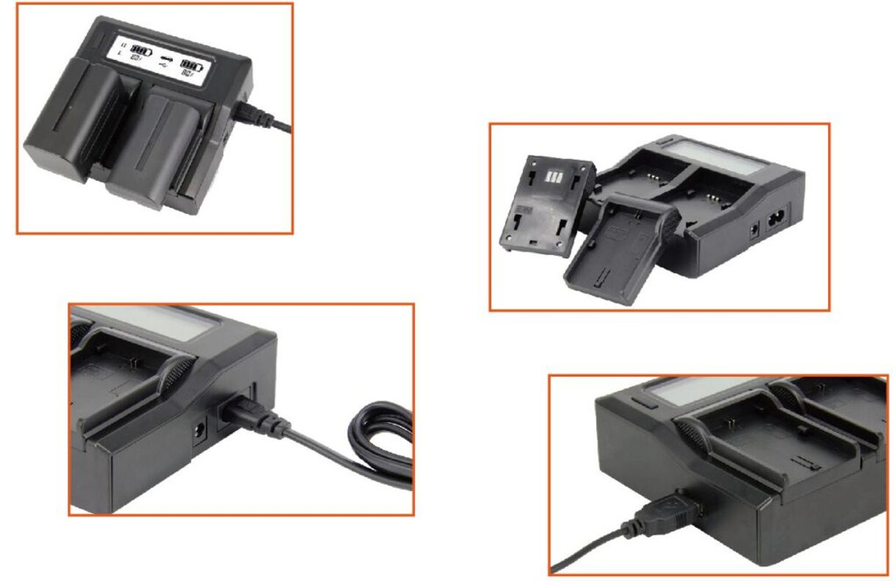 Dynacore DDBC-TF Dual Digital Battery Charger for SONY L-Series NPF Style  Camcorder Batteries