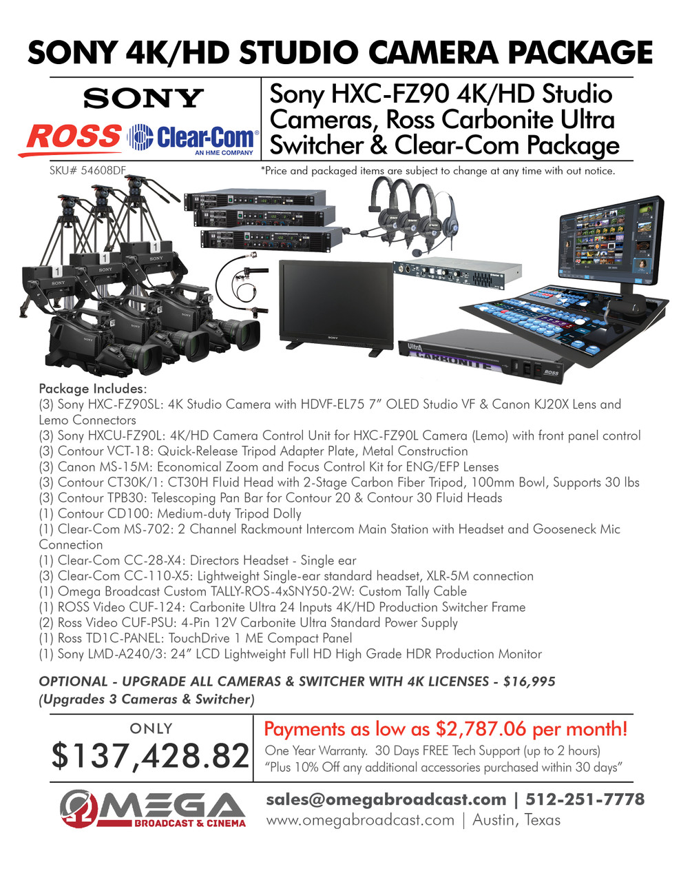 Sony HXC-FZ90 4K Multicam Full Package w/Canon Lens
