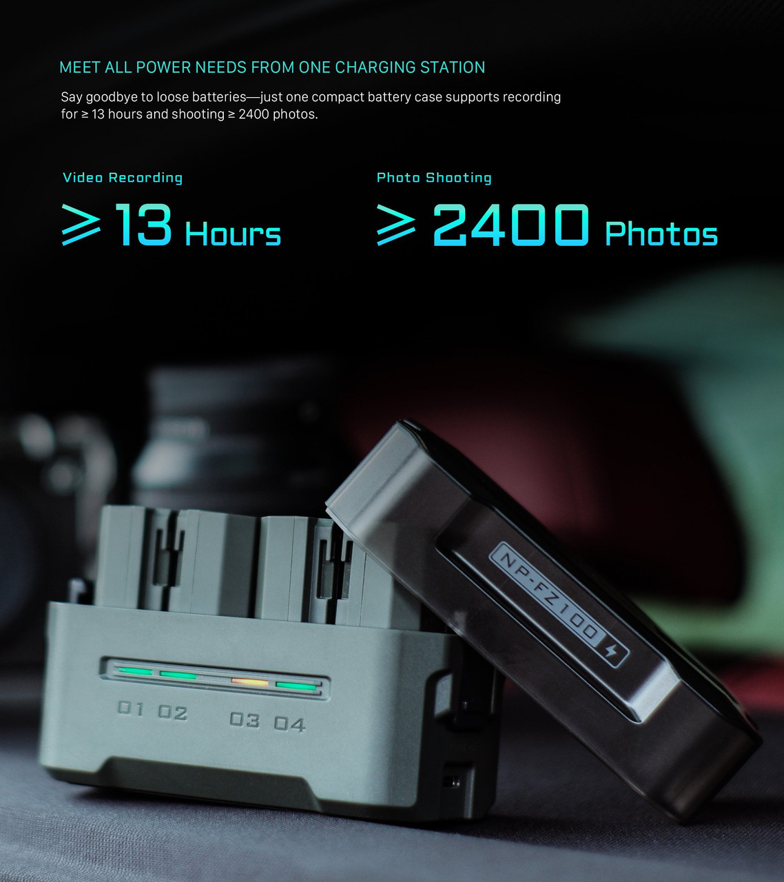 Tilta 4-Channel Portable Charging Station Battery Kit for Sony NP