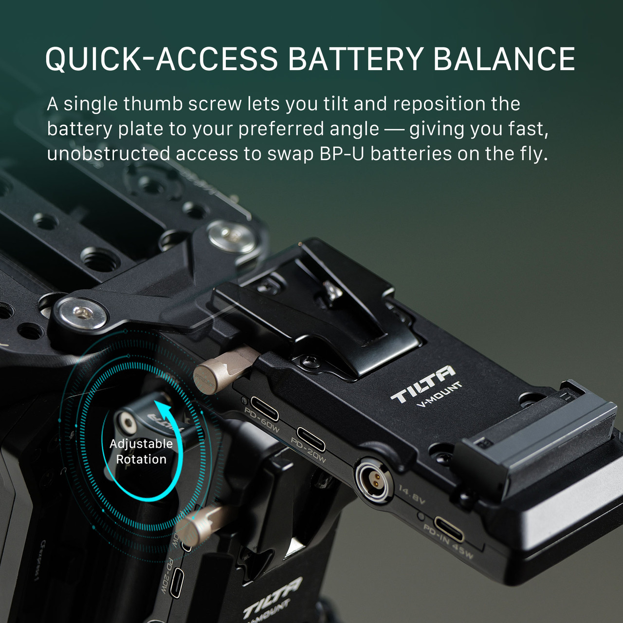 Tilta Foldable Battery Plate for Blackmagic PYXIS 6K/12K - V Mount
