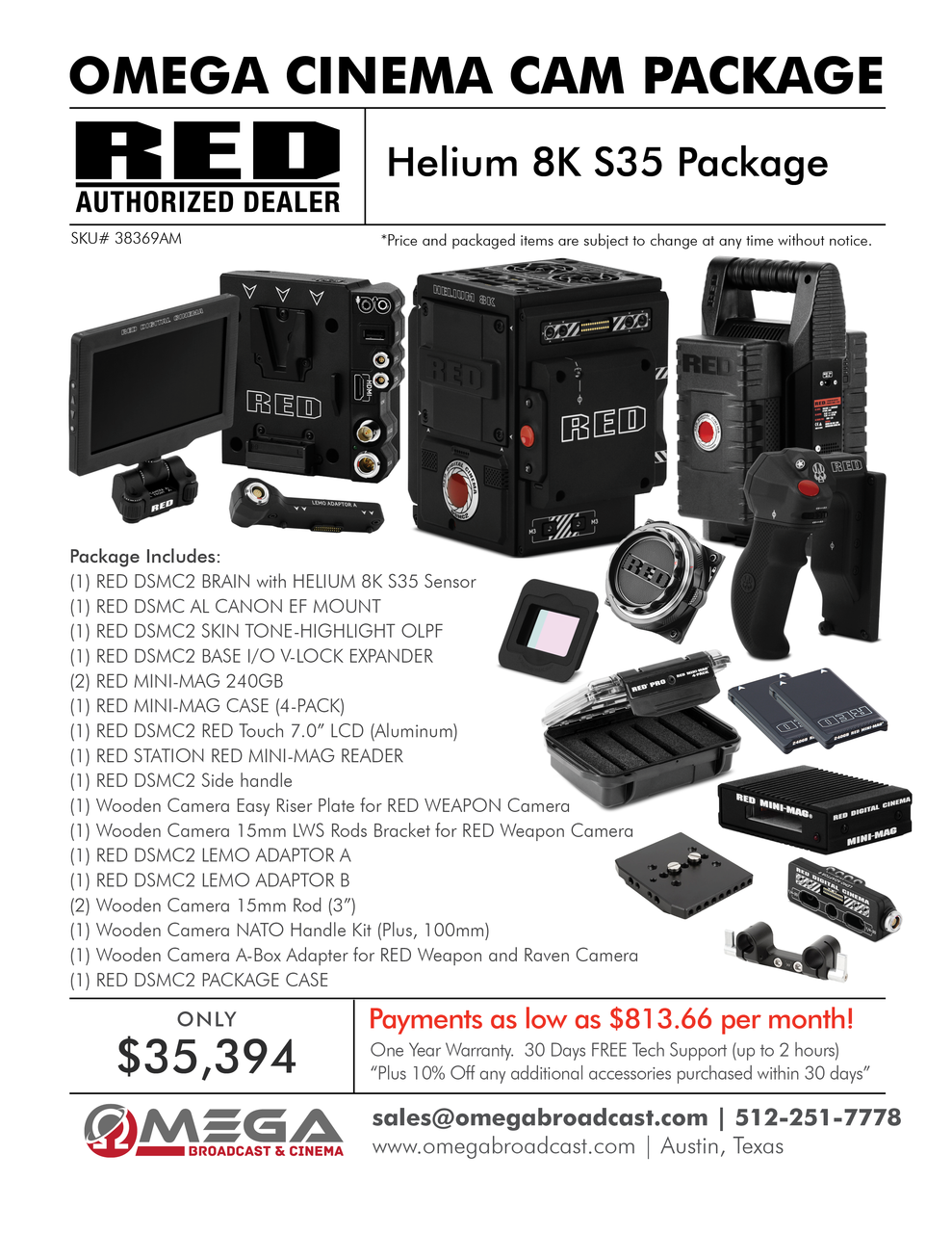 RED EPIC-W Helium 8K Package with RED Warranty