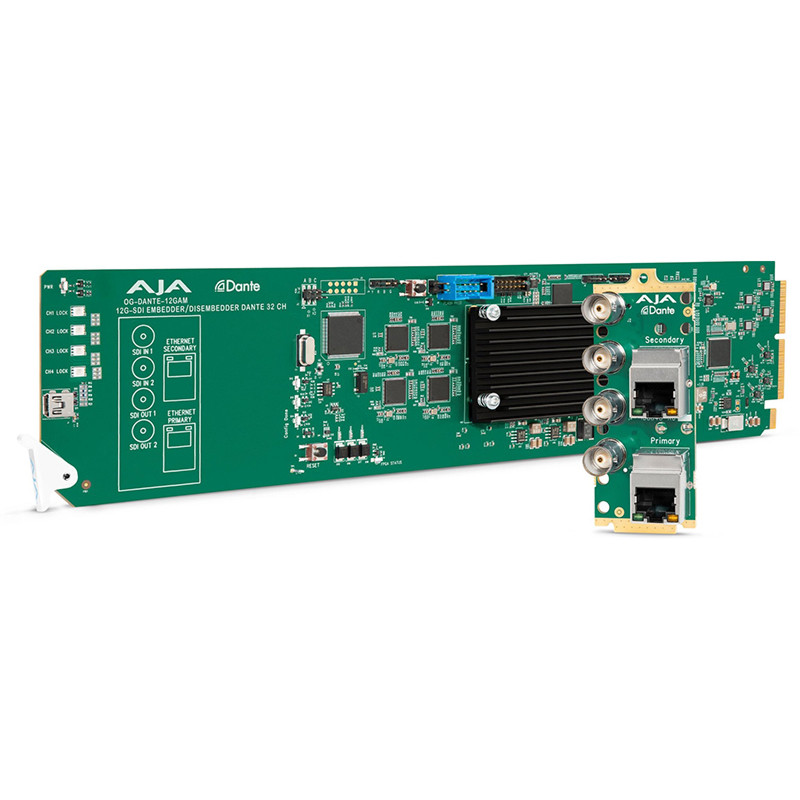 AJA OG-DANTE-12GAM openGear 12G-SDI/DANTE 64-Channel Embedder