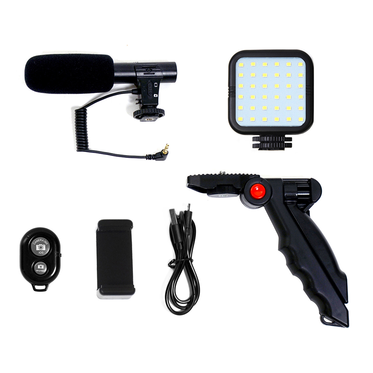wasserette Rusland honderd Savage MIC-VLOGGER-KIT Mobile Vlogging Kit with Microphone, Light &  Adaptable Stand