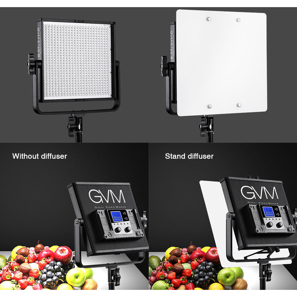 GVM 672S-B Bi-Color LED Studio Video Panel 3-Light Kit (Black)