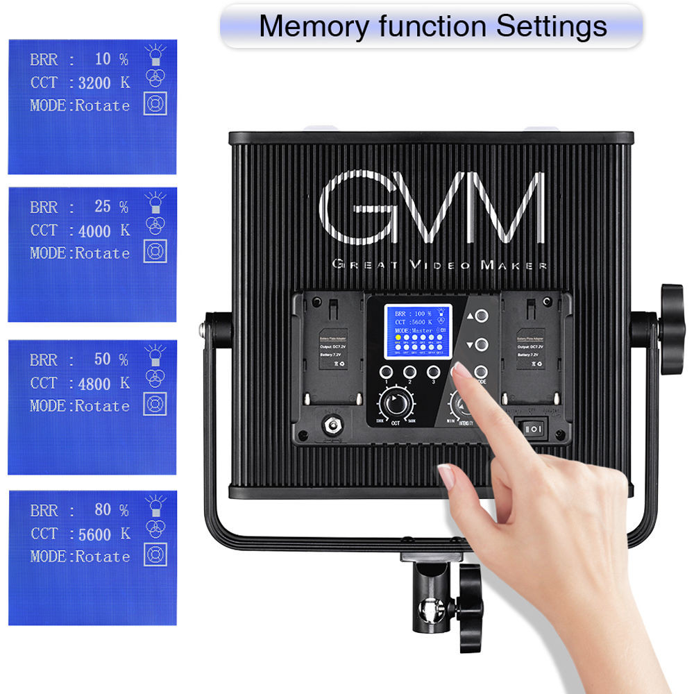 GVM 672S-B Bi-Color LED Studio Video Panel 3-Light Kit (Black)