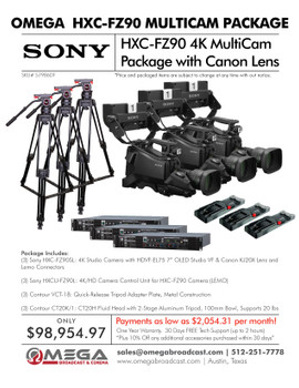 Sony HXC-FZ90 4K/HD MultiCam Package with Canon Lens (57956DF)