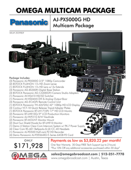 Panasonic AJ-PX5000G HD Multi-Camera Package
