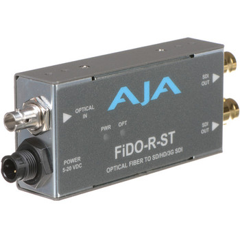 AJA FiDO-R-ST Single-Channel ST Fiber to 3G-SDI Mini Converter