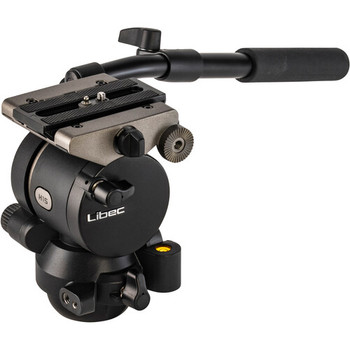 Libec H45 75mm Ball and Flat Base Video Head with Pan Handle (26.5 lb Payload)