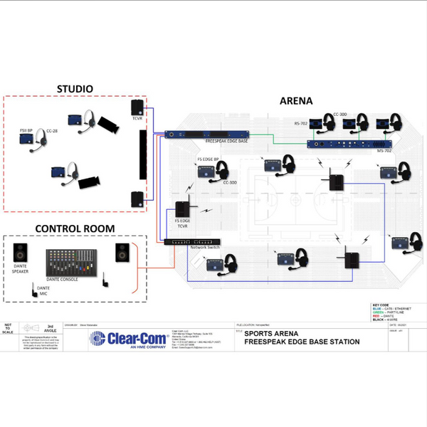Clear-Com FreeSpeak ICON 9-Key Channel 1.9GHz Intercom Beltpack - Built in Speaker & Microphone - 7-Pin XLR