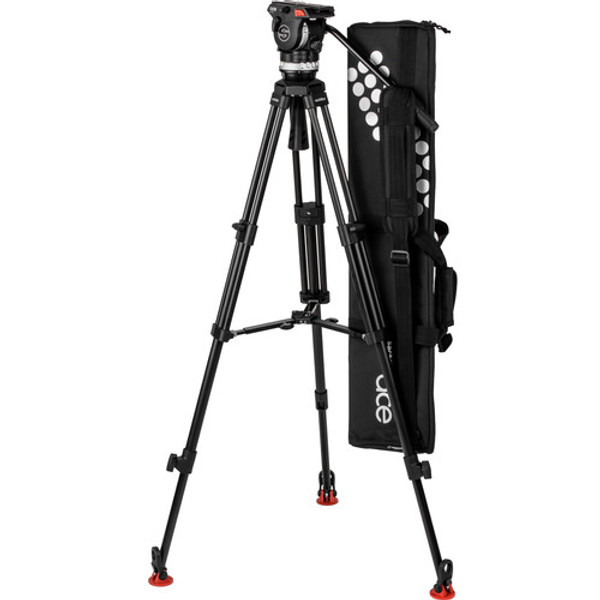 Sachtler 1018A System Ace XL MS AL with Fluid Head, Ace 75/2 D Tripod, Mid-Level Spreader & Bag