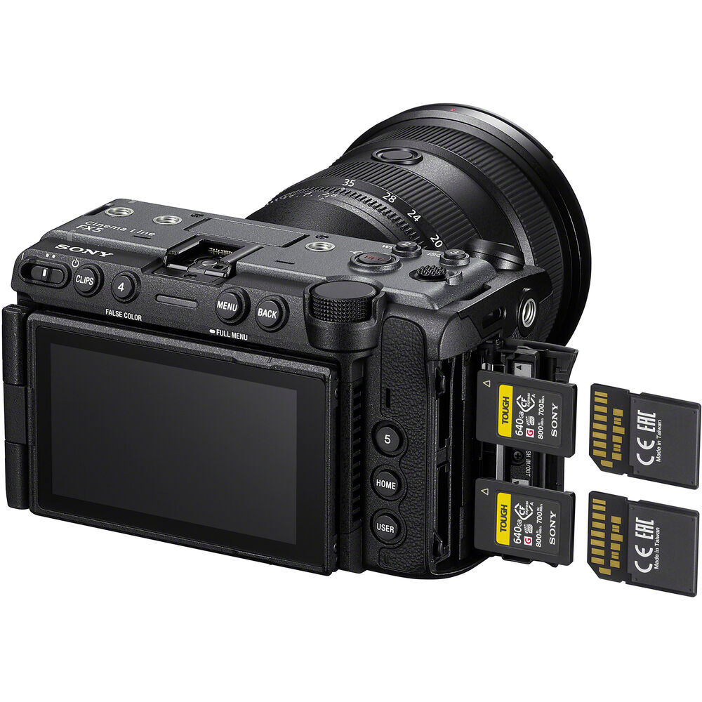 Rear controls and monitor of the Sony FX5 Cinema Camera