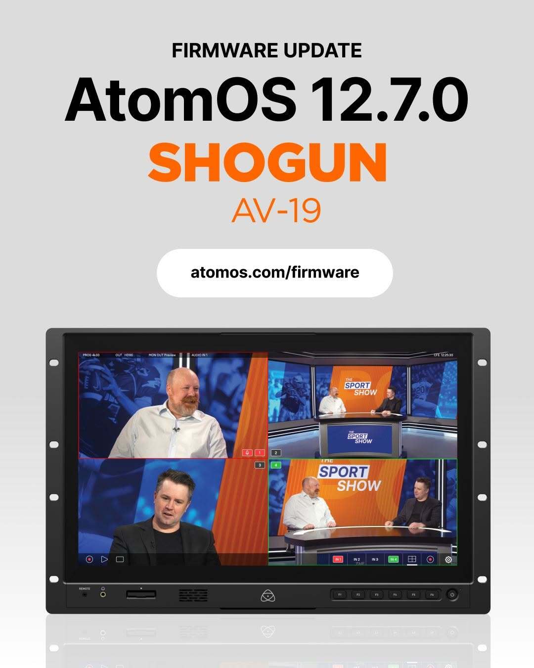 Atomos Shogun AV-19 AtomOS 12.7.0 Firmware Update