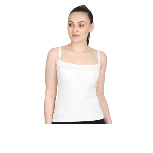 Women White Solid Thermal Top