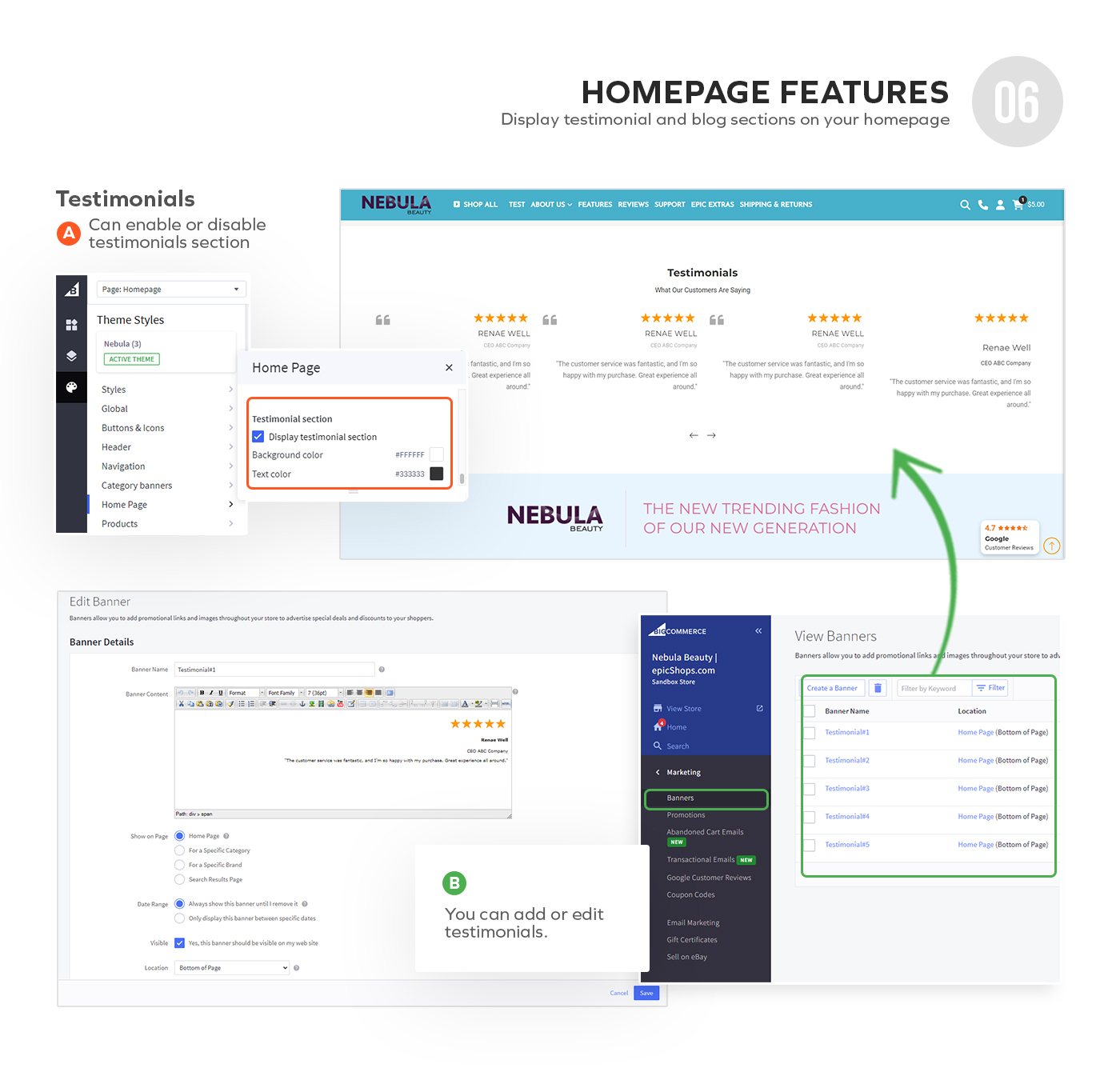 Nebula Homepage Features