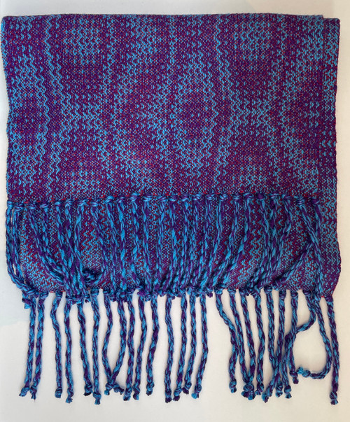 Rippling Wine - Handwoven Scarf by Susan R. Wallace.