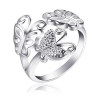 Butterfly Ring - Adjustable - One Size Fits All (.925 Sterling Silver Electroplated Butterflies Ring) 