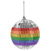 Mini Gay Pride Rainbow Disco Ball (Car Rear View Mirror OR Ornament) - LGBTQ Gay & Lesbian Pride Accessories - - car disco ball rainbow, rainbow christmas, gay christmas, ornament, lesbian christmas gift, gay christmas gift, lesbian car ornament