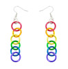 LGBT Gay Pride Rainbow hoop link Dangle Earrings - Gay and Lesbian Pride Pair of Earrings - Gay earring Set , lesbian earrings, rainbow hoops earrings,   lesbian earrings,lesbian pride earrings, lesbian hoop earrings,  gay earrings, rainbow earrings, pride earrings, gay pride jewelry, gay pride earrings, rainbow flag earrings, LGBTQ earrings, gay jewellery, pride,   lesbian jewellery, 