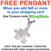 FREE Pendant - Free with $45 or more. Coupon Code: BLINGMALE  - (1) One Male CZ Bling Puzzle Steel & Mars Symbol Men's Gay Pride Pendant - Gay Pride Necklace