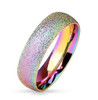 Rainbow Anodized Glitter Ring - Gay & Lesbian Pride Stainless Steel Ring