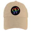 Tan Baseball Cap with Rainbow Double Venus Lesbian Female Symbols - LGBT Lesbian Pride Hat. Lesbian Pride Clothing & Apparel  lgbtq clothing,
lesbian  clothes,
gay pride clothing,
gay fashion,
lesbian pride accessories,
pride merch,
gay hat,