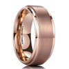 8mm - Unisex or Men's Tungsten Wedding Bands - Rose Gold Tungsten Carbide. High Polish Sides and Matte Finish. Comfort Fit.