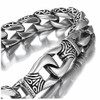 9" Inch - Stainless Steel Bracelet Mens link Bracelet Silver Black Duo Tone Style