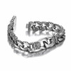 9" Inch - Stainless Steel Bracelet Mens link Bracelet Silver Black Duo Tone Style