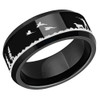 Men's Hunting Ring - Bird / Duck Hunting Wedding Band (8mm). Black Tungsten Carbide Band with Etched Silhouette. Hunter's Wedding Band Comfort Fit Ring