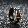 Men's Tungsten Wedding Band (8mm). Duo Tone Black and Rose Gold Tone Brick Pattern Tungsten Wedding Band Ring