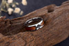 Men's Titanium Wedding Band (8mm). Tree of Life laser etched engraving and wood Inlay