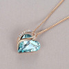 Light Blue Heart Blue Topaz Crystal (Rose Gold) Pendant with 18" Chain Necklace -  Gift for Her - Heart Pendant for Women. Color: December Birthstone Crystal