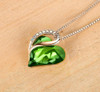 Peridot Green Heart Crystal (Rose Gold) Pendant with 18" Chain Necklace -  Gift for Her - Heart Pendant for Women. Color: August Birthstone Crystal