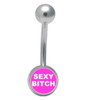 Sexy Bitch Pink Belly Ring (Body Jewelry) funny navel rings