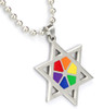 Rainbow Ray Star Of David Necklace Jewish - Gay & Lesbian LGBT Judaism Pride Pendant ,  rainbow star of david pendant,
