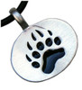 Round Bear Pride Paw Pendants - Gay Pride Pewter Necklaces bear pride jewellery, gay bears, bear pride pendant,  bear paw jewelry, gay bears, bear pride necklaces