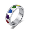 Gay pride hearts ring, lesbian pride heart ring,  rainbow hearts ring, ring with hearts, gay store, gay shop, gay pride stores near me, rainbow hearts jewelry