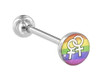 Rainbow Female Lesbian Pride Tongue Ring Barbell (Lesbian Pride Body Jewelry)   lesbian tongue rings, lesbian body jewelry,  lesbian tongue ring, rainbow tongue rings, gay pride tongue rings, gay pride tongue ring, 
