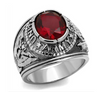 United states army Armed Forces Military Ring (Silver Color with Red Stone)