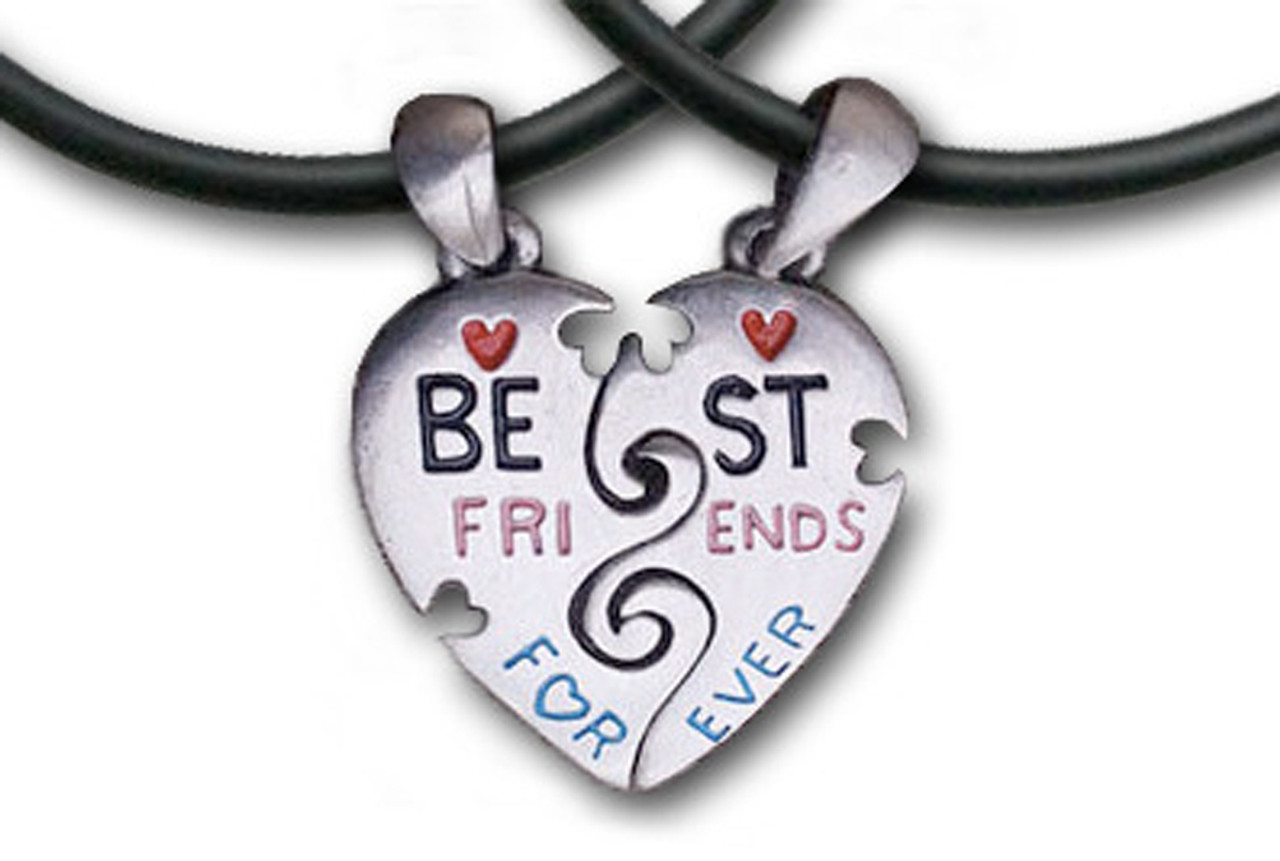 AYYUFE Pack Of 4 Necklaces Pendants Rhinestone Inlaid Heart Shape Best Friends  Forever and Ever BFF Pendant Necklace for Banquet - Walmart.com