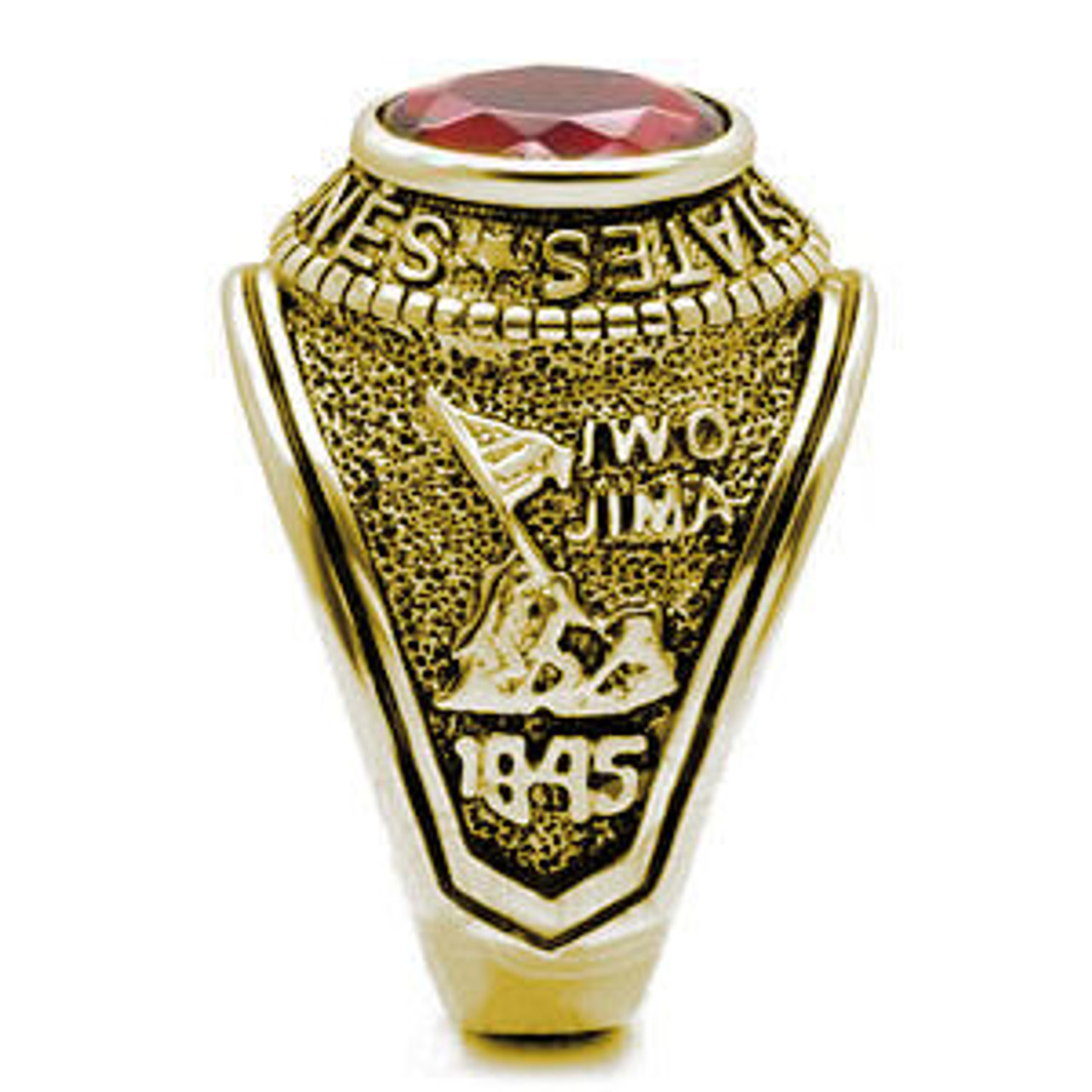 Marines - USMC Military Ring (Gold with Red Stone)