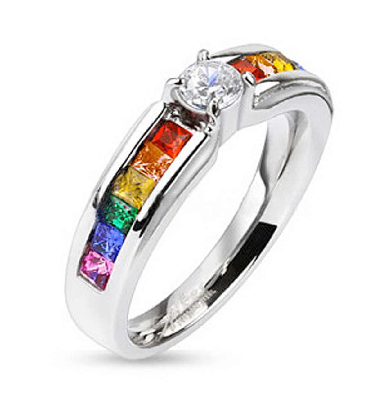 Amazon.com: ZKXXJ LGBT Rainbow Pride Rings for Gay & Lesbian - Matching  Couples CZ Cubic Zirconia Wedding Engagement Band Ring Gift for Him and  Him,Her and Her : Clothing, Shoes & Jewelry