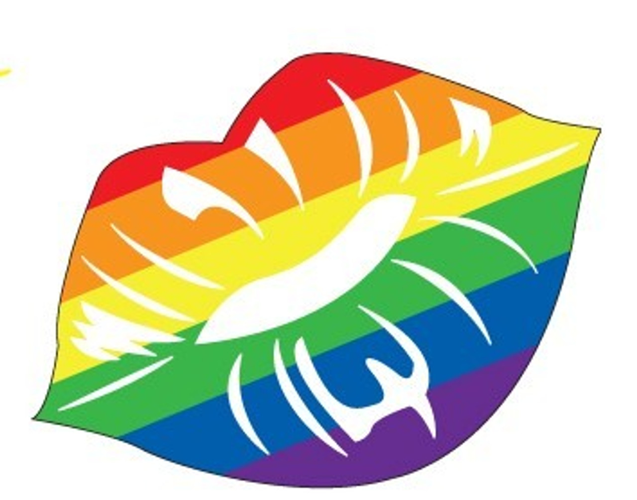 Rainbow Lipstick Lesbian Pride - LGBT Gay Pride Magnet, lipstick lesbian flag, lipstick lesbian bumper magnet, gay pride magnets, rainbow flag magnets, lesbian pride