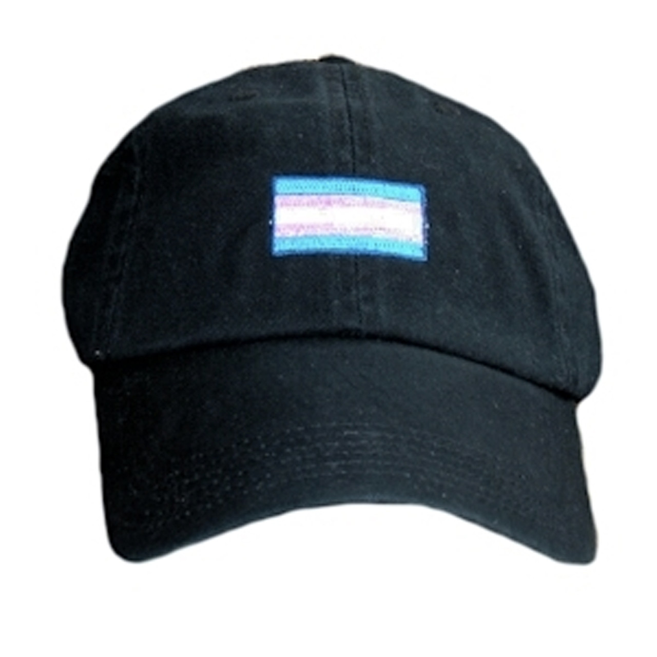 Black Baseball Cap with LGBT Transgender Flag - LGBT Trans Pride Hat. LGBT Gay and Lesbian Pride Clothing & Apparel 